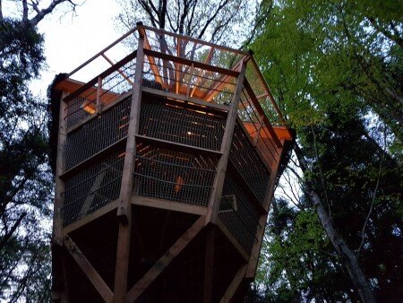 Cabane dans les arbres 5 voyageurs, avec jardin