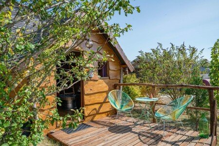 Cabane 3 voyageurs, avec jardin