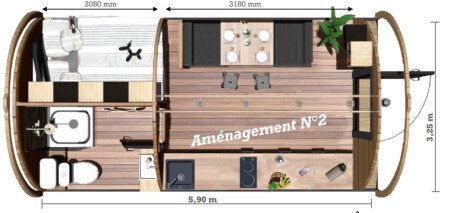 Hébergement insolite 1 chambre, avec jardin