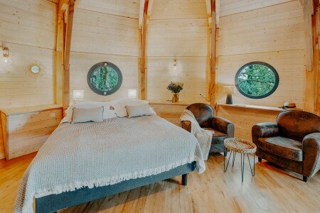 Cabane dans les arbres confortable, 1 chambre, avec jardin