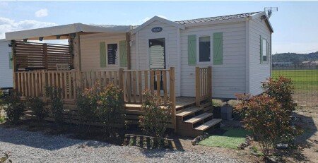 Mobil home 2 chambres, avec piscine