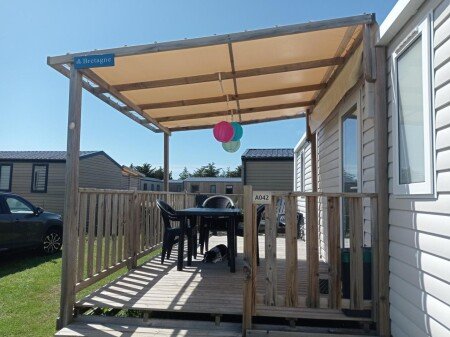 Mobil home 3 chambres, avec piscine