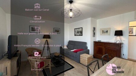 T2 1 chambre, avec climatisation