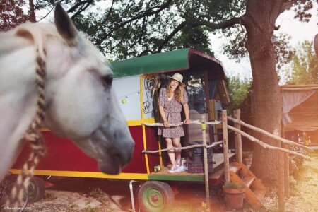 Roulotte authentique, 1 chambre, avec jardin