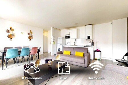 Appartement 8 voyageurs, avec wifi
