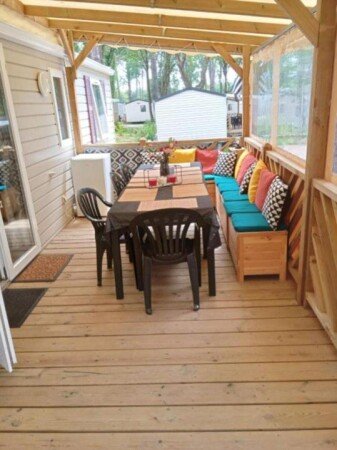 Mobil home 3 chambres, avec piscine