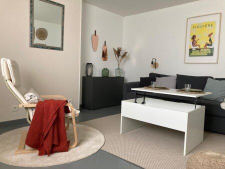 Studio moderne, 1 chambre, avec jardin