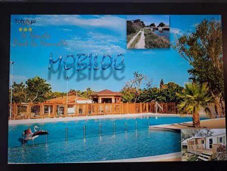 Mobil home 3 chambres, avec piscine