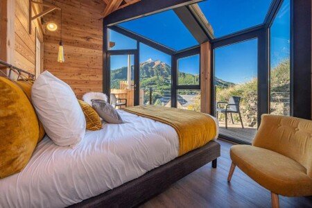 Chalet en bois 1 chambre, avec wifi