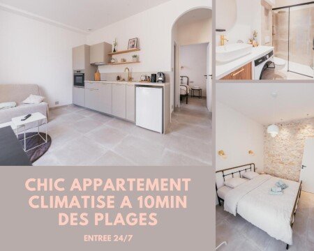 T2 chic, 1 chambre, avec climatisation