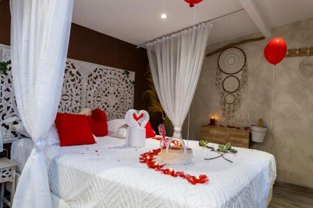 Bed and breakfast romantique, 1 chambre, avec jacuzzi