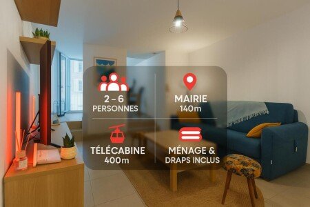 Appartement cozy, 2 chambres, avec jardin