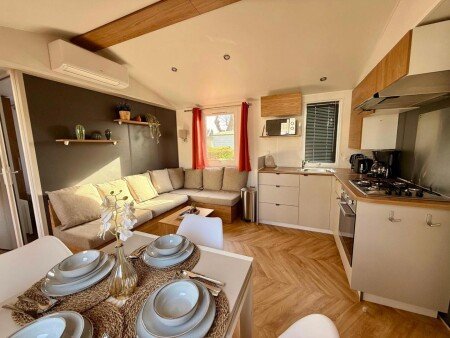 Mobil home 2 chambres, avec piscine