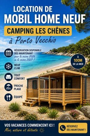 Mobil home 2 chambres, avec piscine