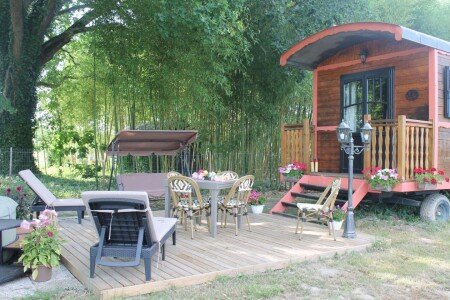 Roulotte de charme, 1 chambre, avec jacuzzi
