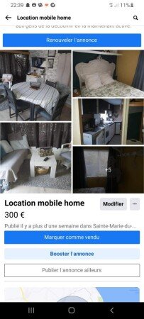Camping / Mobil Home 2 chambres, avec jardin