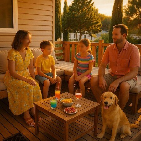 Camping / Mobil Home 2 chambres, avec piscine