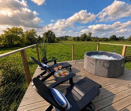Maison de campagne design, 1 chambre, avec jacuzzi