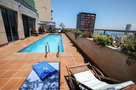 Studio moderne, 5 voyageurs, avec piscine