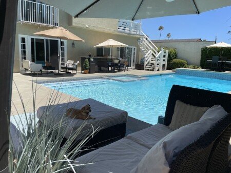 Room 5 guests, with pool