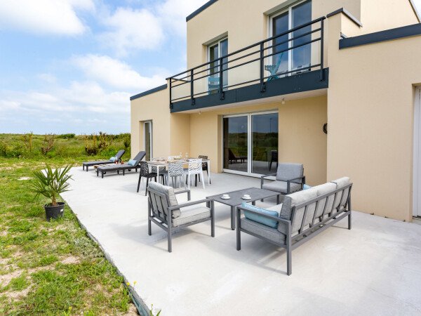 Maison de campagne moderne, 2 chambres, avec vue sur mer