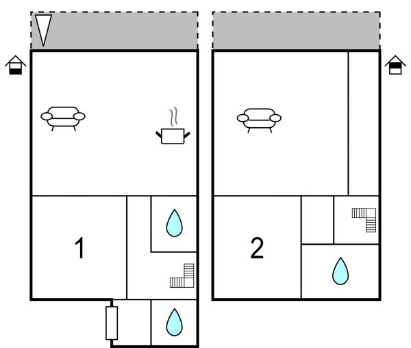 Casa 2 camere, con caminetto