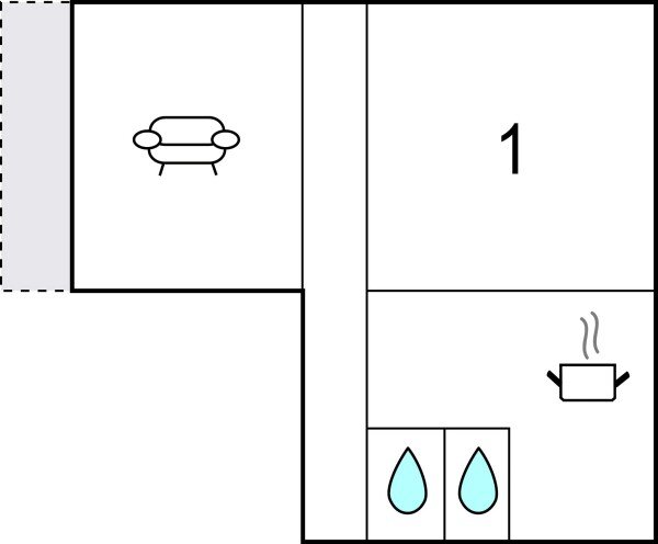 Apartment 1 bedroom, with sea view