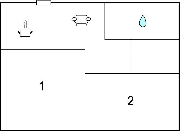 Wohnung 2 Schlafzimmer, mit Sauna