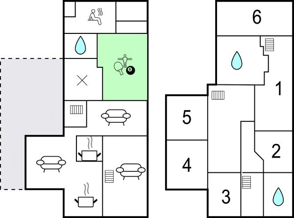 Huis 6 slaapkamers, met tuin