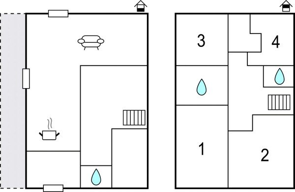 Maison de campagne moderne, 4 chambres, avec jardin