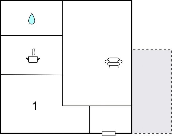 Ferienhaus 1 Schlafzimmer, mit Meerblick