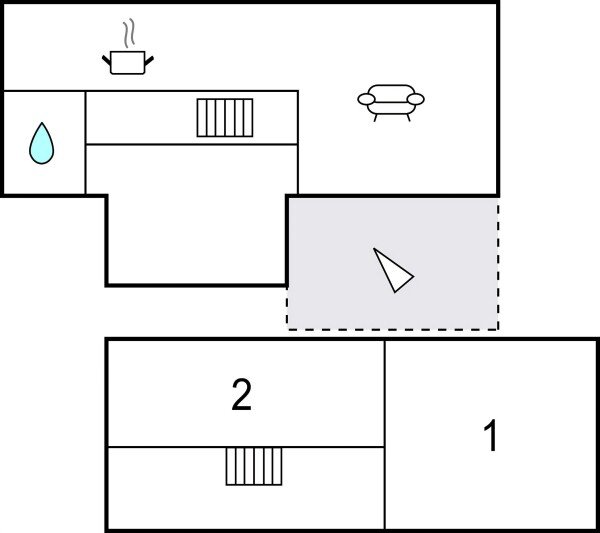 Ferienhaus 2 Schlafzimmer, mit Kamin