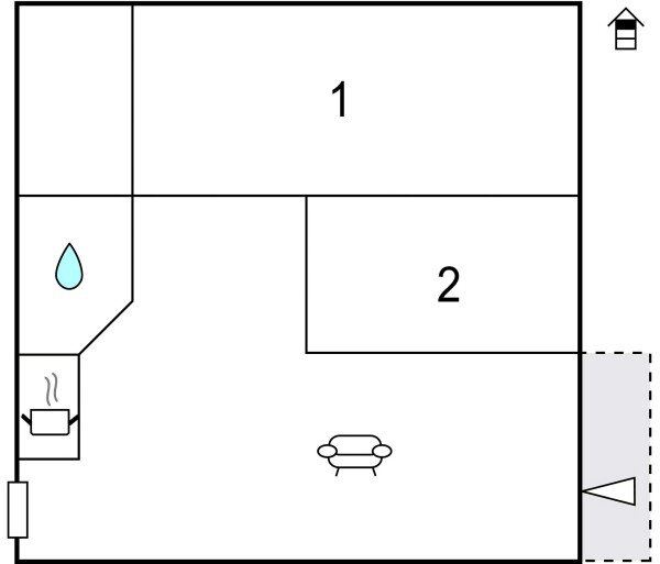 Wohnung 2 Schlafzimmer, mit Meerblick