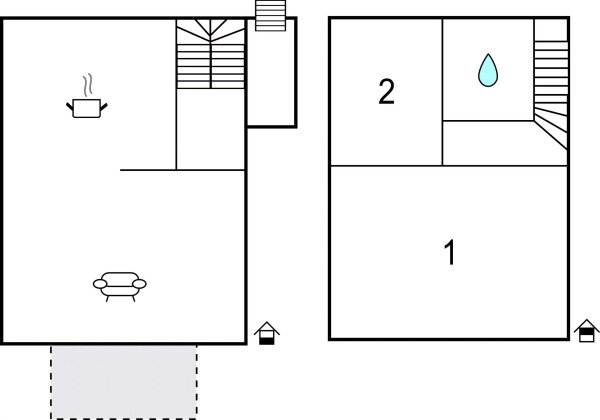 Maison de campagne moderne, 2 chambres, avec wifi