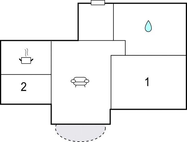 Wohnung 2 Schlafzimmer, mit Meerblick