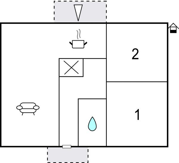 Ferienhaus 2 Schlafzimmer, mit WLAN