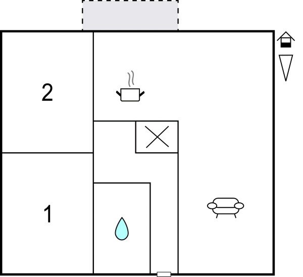 Ferienhaus 2 Schlafzimmer, mit WLAN