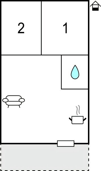 Ferienhaus 2 Schlafzimmer, mit Meerblick