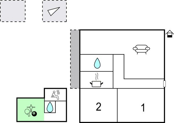 Wohnung 2 Schlafzimmer, mit Pool