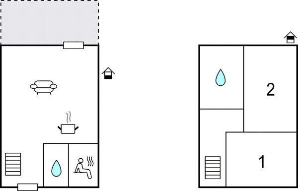 Ferienhaus 2 Schlafzimmer, mit Kamin