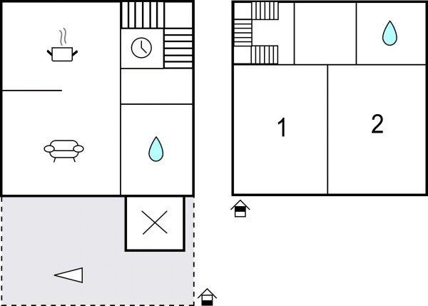 Ferienhaus 2 Schlafzimmer, mit Meerblick