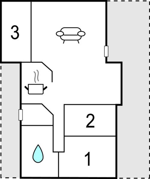 Ferienhaus 3 Schlafzimmer, mit Meerblick