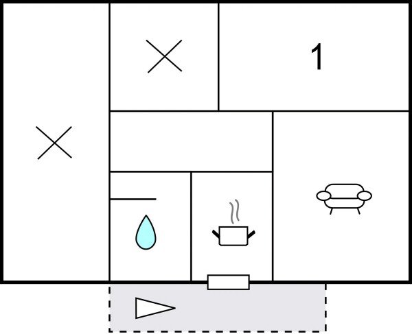 Apartment 1 bedroom, with garden