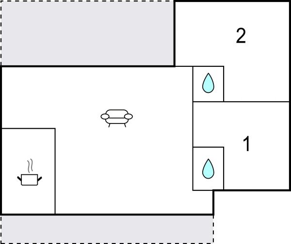 Apartamento 2 habitaciones, con piscina