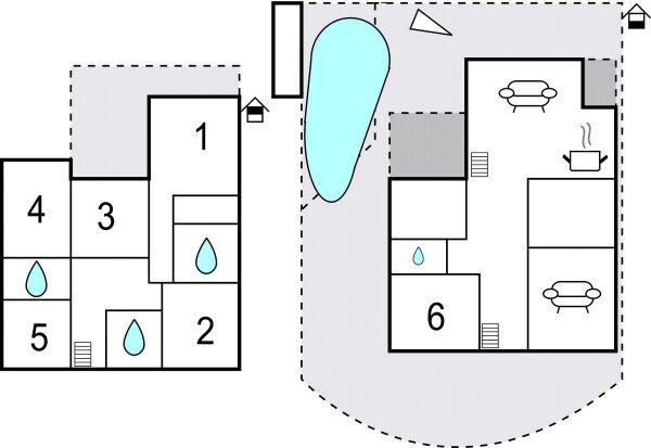 Maison confortable, 6 chambres, avec vue sur mer