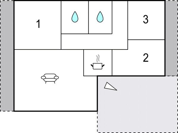 Apartment 3 bedrooms, with sea view