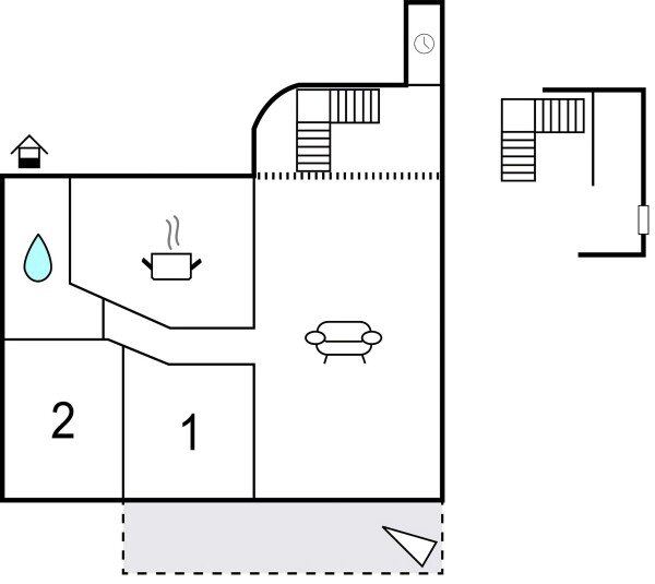 Apartment 2 bedrooms, with sea view