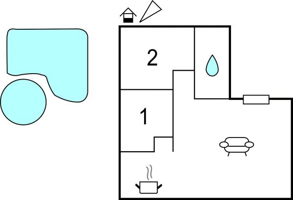 Casa 2 habitaciones, con piscina