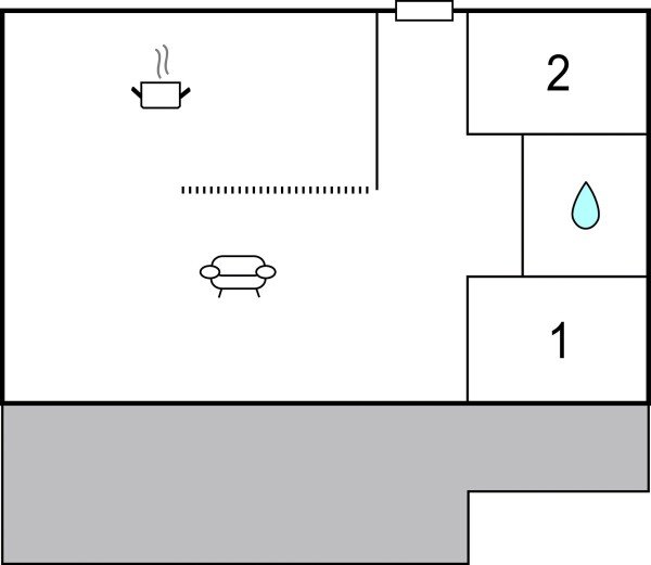Appartement 2 chambres, avec vue sur mer