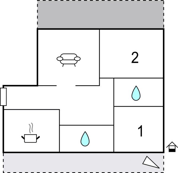 Apartment 2 bedrooms, with sea view